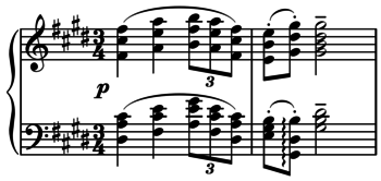 Bars 1–2 from Claude Debussy's Sarabande from ...