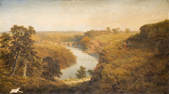 On the Teme at Ludlow, Edmund Niemann, Oil on Canvas, 1871