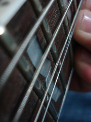 Playing guitar