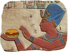 Pharaoh Seti I Offering a Burger to the Gods, Temple of Abydos, 1300 BC