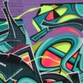 red yellow and purple abstract painting